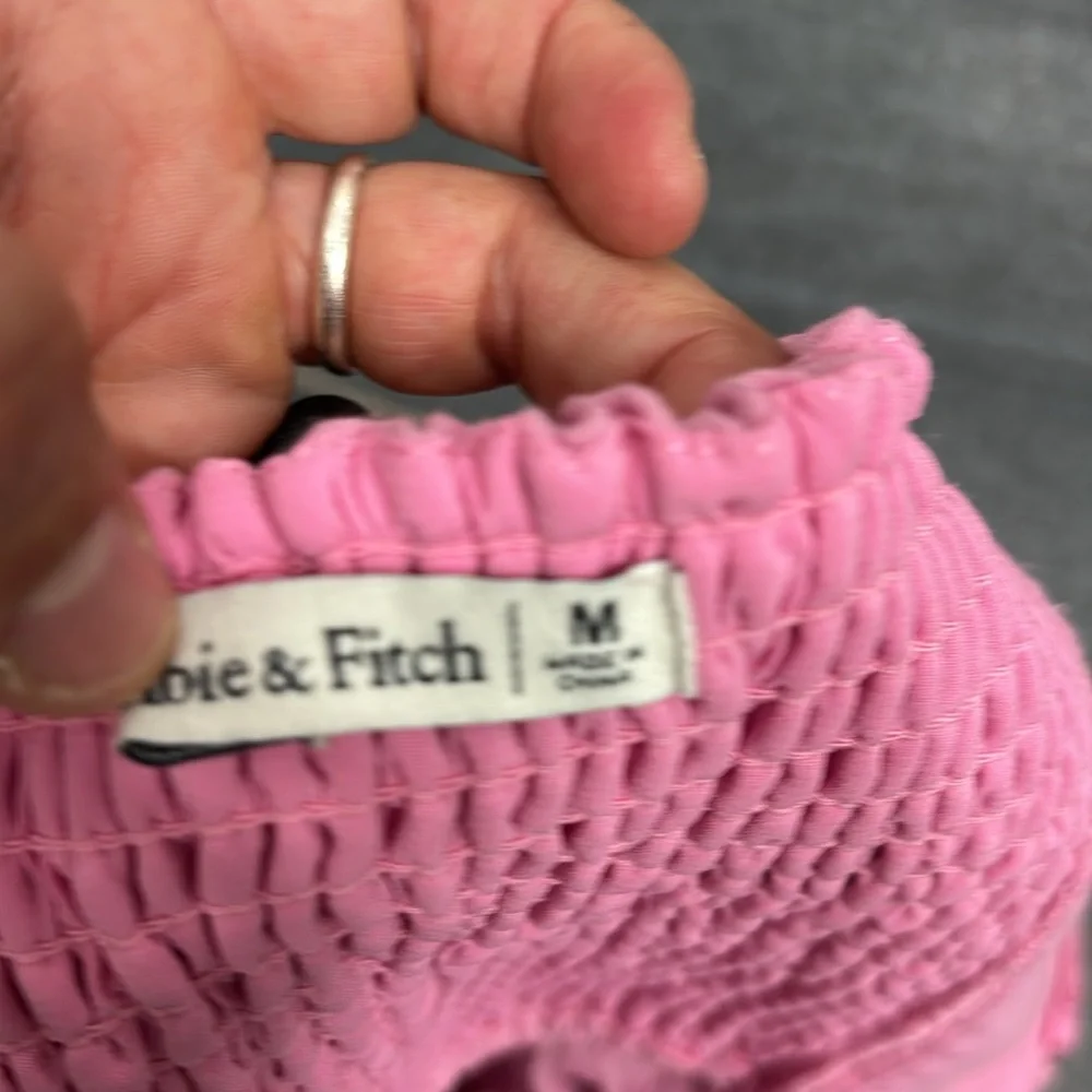 Abercrombie & Fitch Tailored Bustier Top in Bubblegum - Picture 6 of 6